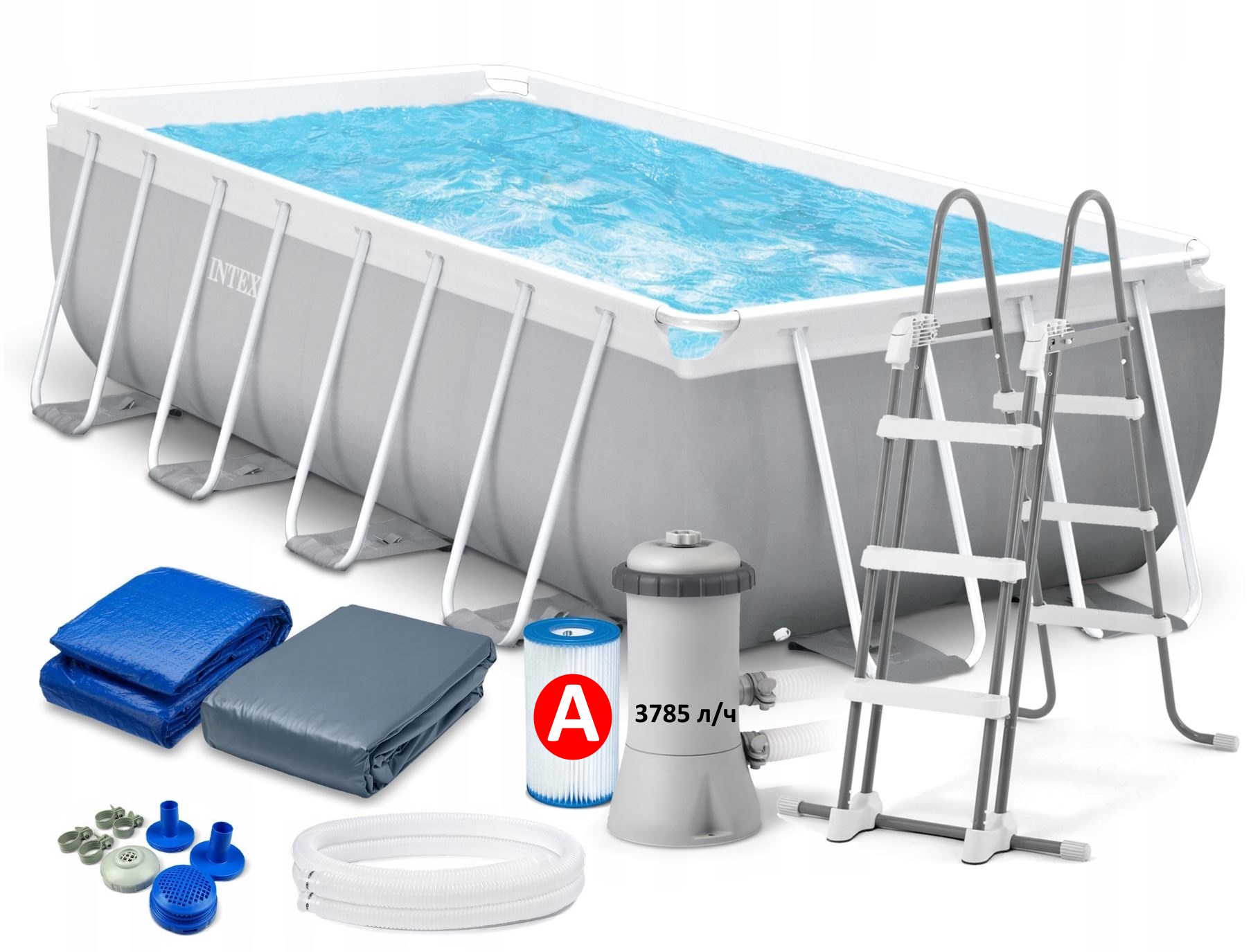 Каркасний басейн 488 x 244 x 107 см Prism Frame Rectangular Pool